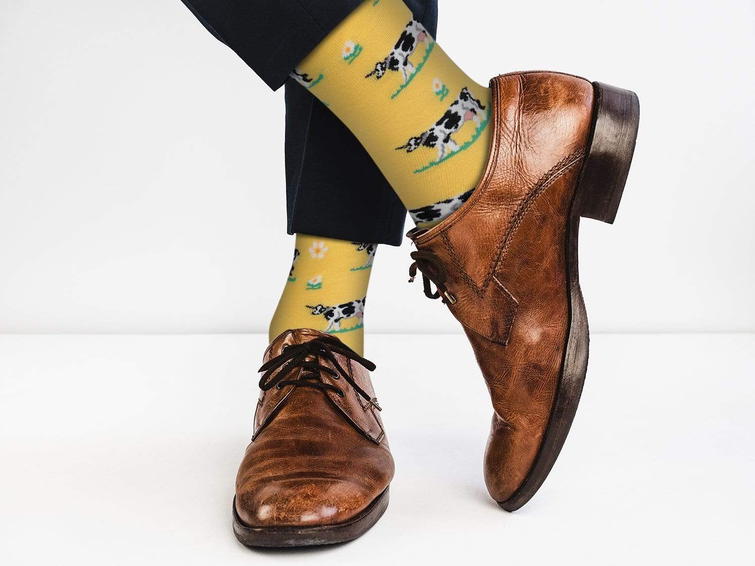 Fuchsia Thrace Socks Cute Cotton Funny Animal Socks - Cow - For Men and Women