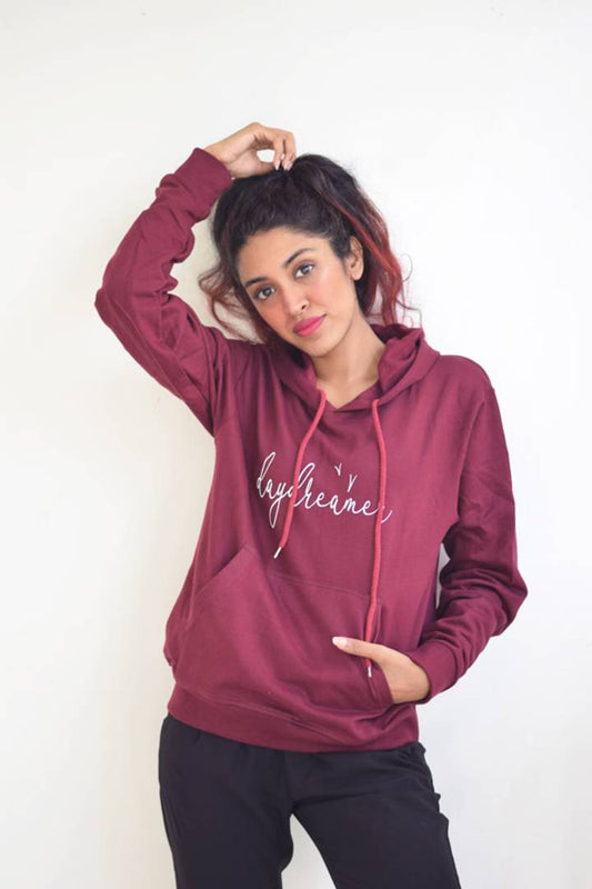 Glow Road Women's Clothing Daydreamer Maroon Hoodie For Women's