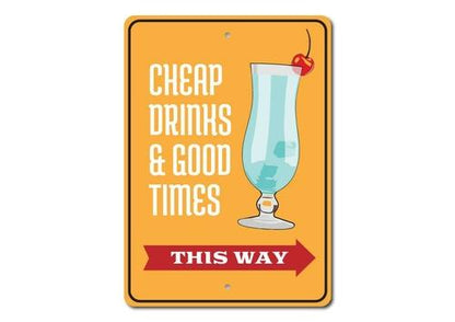 Orchid Eurybia Home Decor 12 x 18 inches Drinks and Good Times Sign