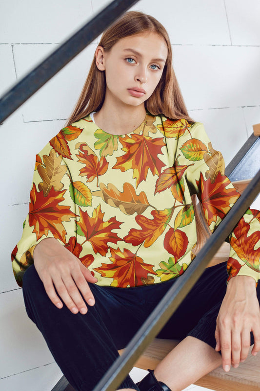 Lavender Millie Women's Clothing Falling Leaves Sweatshirt