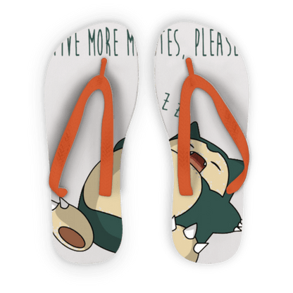 Scorpius Sandals L / Orange Strap Five more minutes please Adult Flip Flops