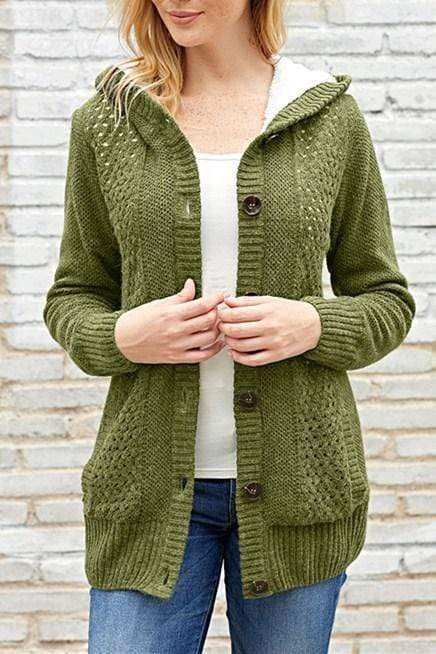Teal Demeter Women's Clothing Fleece Hoodie Olive Button Down Cardigan Sweater
