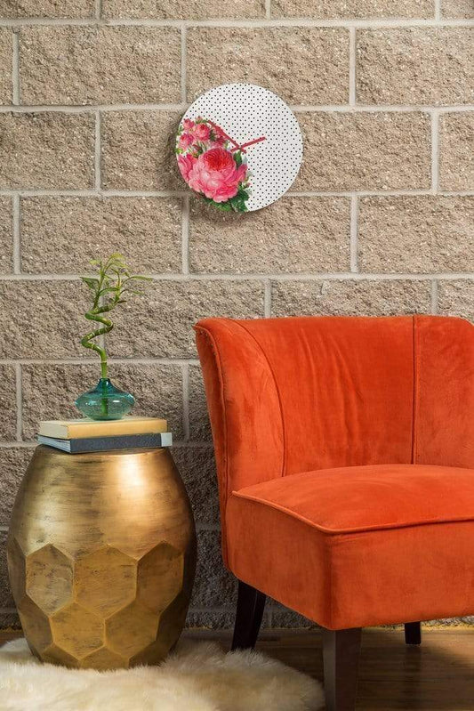 Scorpius Clocks FLORAL DOTS WALL CLOCK