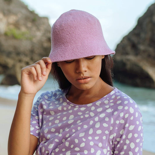 Cocoa Brunn Hats FLORETTE Crochet Bucket Hat, in Lilac Purple