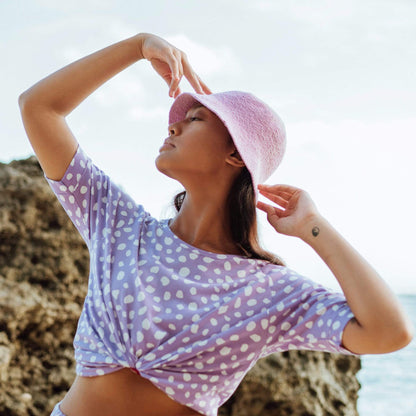 Cocoa Brunn Hats FLORETTE Crochet Bucket Hat, in Lilac Purple