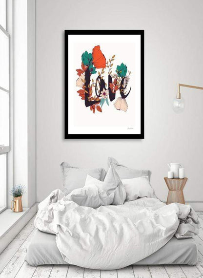 Scorpius Home Decor Flower Typography Love  Frame