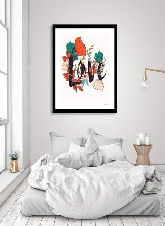 Scorpius Home Decor Flower Typography Love  Frame