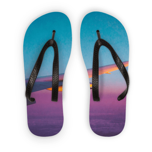 Scorpius Sandals L / Black Strap Flying Alone Adult Flip Flops