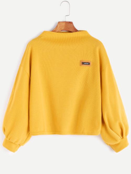 Celeste Women's Clothing Funnel Neck Drop Shoulder Sweatshirt
