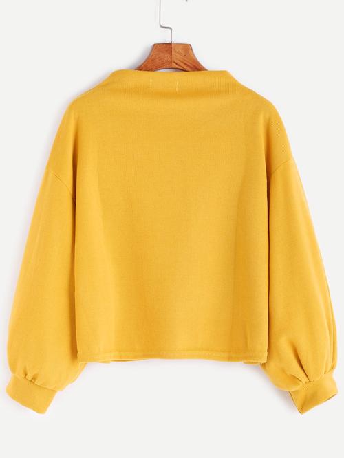 Celeste Women's Clothing Funnel Neck Drop Shoulder Sweatshirt