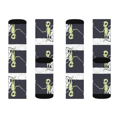 Yellow Pandora Socks Funny Alien Selfie Socks