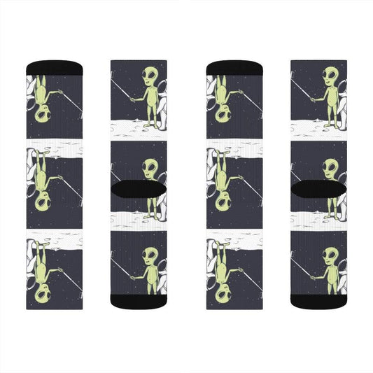 Yellow Pandora Socks Funny Alien Selfie Socks