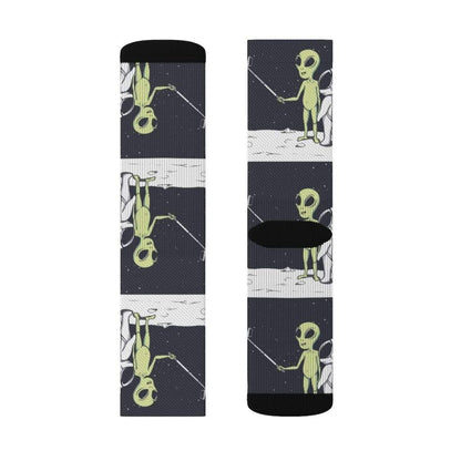 Yellow Pandora Socks Funny Alien Selfie Socks
