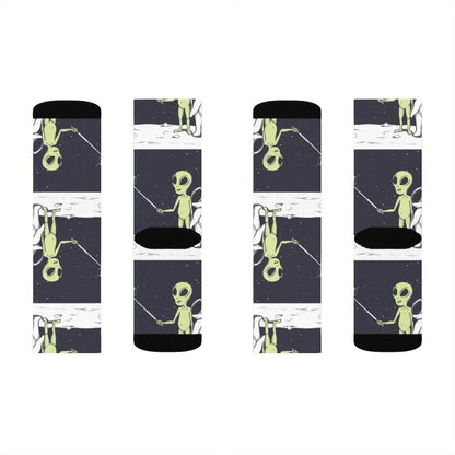 Yellow Pandora Socks Funny Alien Selfie Socks