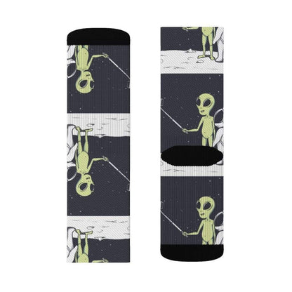 Yellow Pandora Socks Funny Alien Selfie Socks