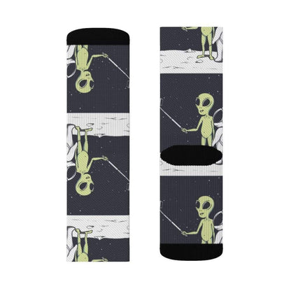 Yellow Pandora Socks Funny Alien Selfie Socks