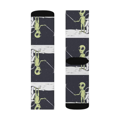 Yellow Pandora Socks Funny Alien Selfie Socks