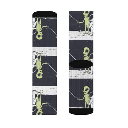 Yellow Pandora Socks Funny Alien Selfie Socks