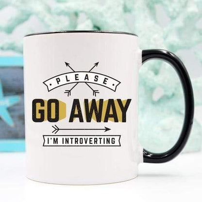 Magenta Shadow Gifts Funny Coffee Mug, Please Go Away I'm Introverting,