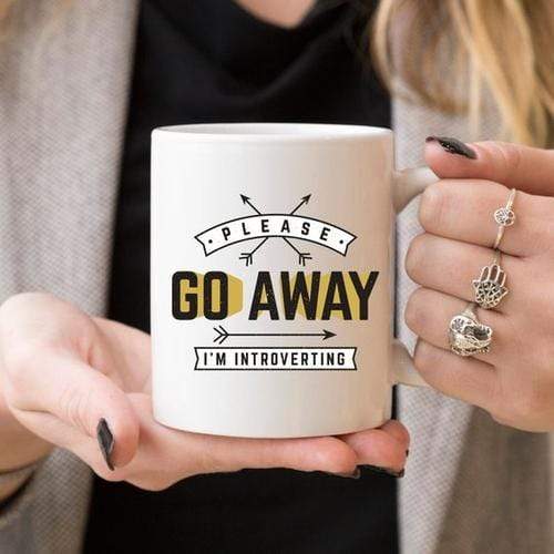Magenta Shadow Gifts Funny Coffee Mug, Please Go Away I'm Introverting,