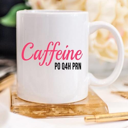 Magenta Shadow Gifts Funny Nurse Mug - Caffeine P0 Q4H PRN - 11 oz