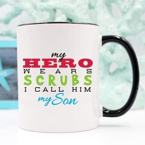 Magenta Shadow Gifts Funny Nurse Mug - My Hero Wears Scrubs, I Call Him