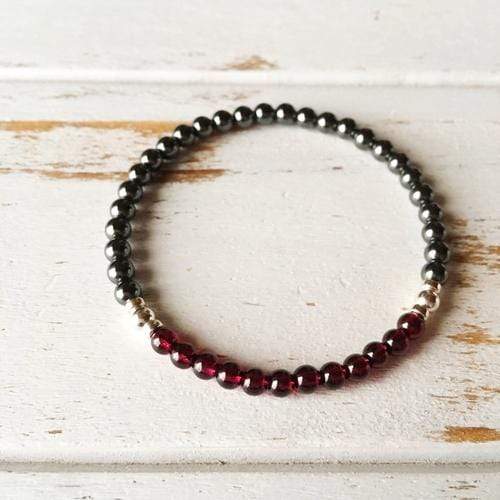 Purple Lily Jewelry & Watches Garnet & Hematite Grounding Bracelet