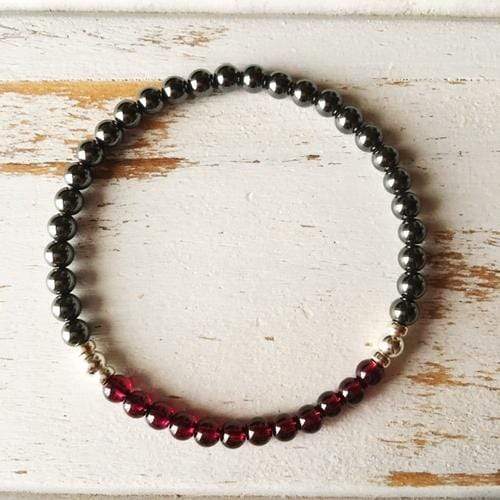 Purple Lily Jewelry & Watches Garnet & Hematite Grounding Bracelet