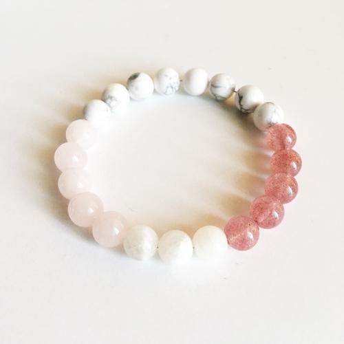 Purple Lily Jewelry & Watches Genuine Moonstone, Muscovite, Rose Quartz & White Howlite