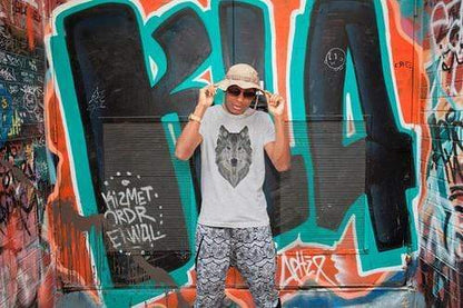 Green Lucky Men's Clothing Geometric Art Men's Wolf Tee