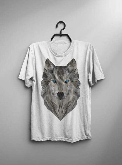 Green Lucky Men's Clothing Geometric Art Men's Wolf Tee
