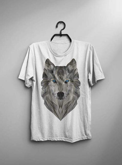 Green Lucky Men's Clothing Geometric Art Men's Wolf Tee