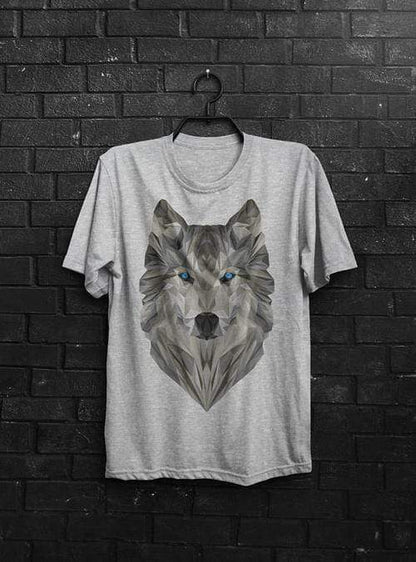 Green Lucky Men's Clothing Geometric Art Men's Wolf Tee