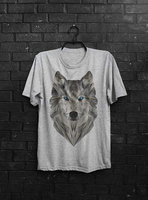 Green Lucky Men's Clothing Geometric Art Men's Wolf Tee