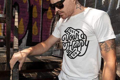 Green Lucky Men's Clothing Get Your Happy On Men's Tee