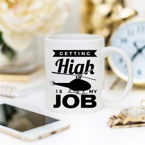Magenta Shadow Gifts Getting High Is My Job - Funny Coffee Mug - Funny