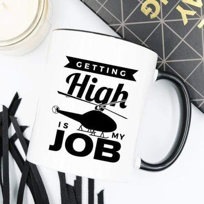 Magenta Shadow Gifts Getting High Is My Job - Funny Coffee Mug - Funny