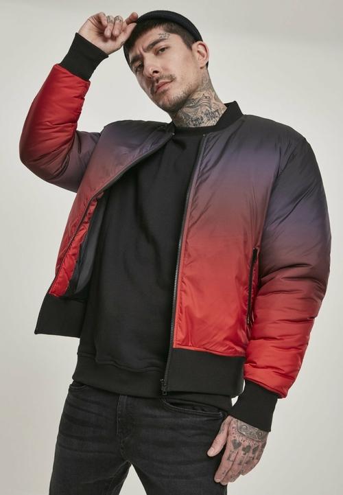 Callisto Men's Clothing L / Firered/Black Gradient Bomber Jacket