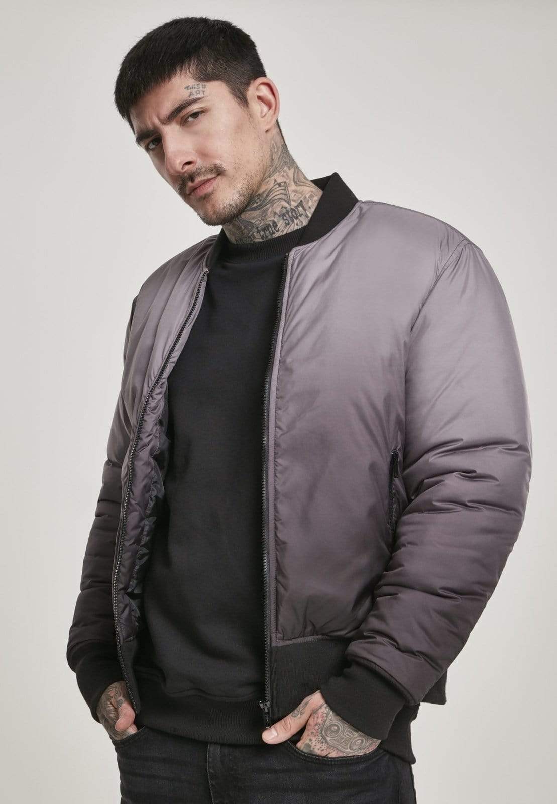 Callisto Men's Clothing Gradient Bomber Jacket