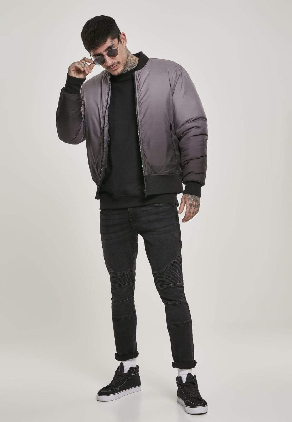 Callisto Men's Clothing Gradient Bomber Jacket
