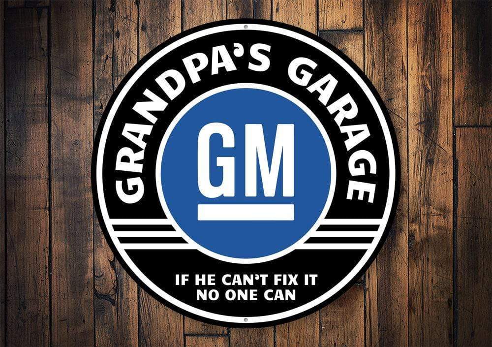 Orchid Eurybia Home Decor Grandpa's Garage GM Car Sign
