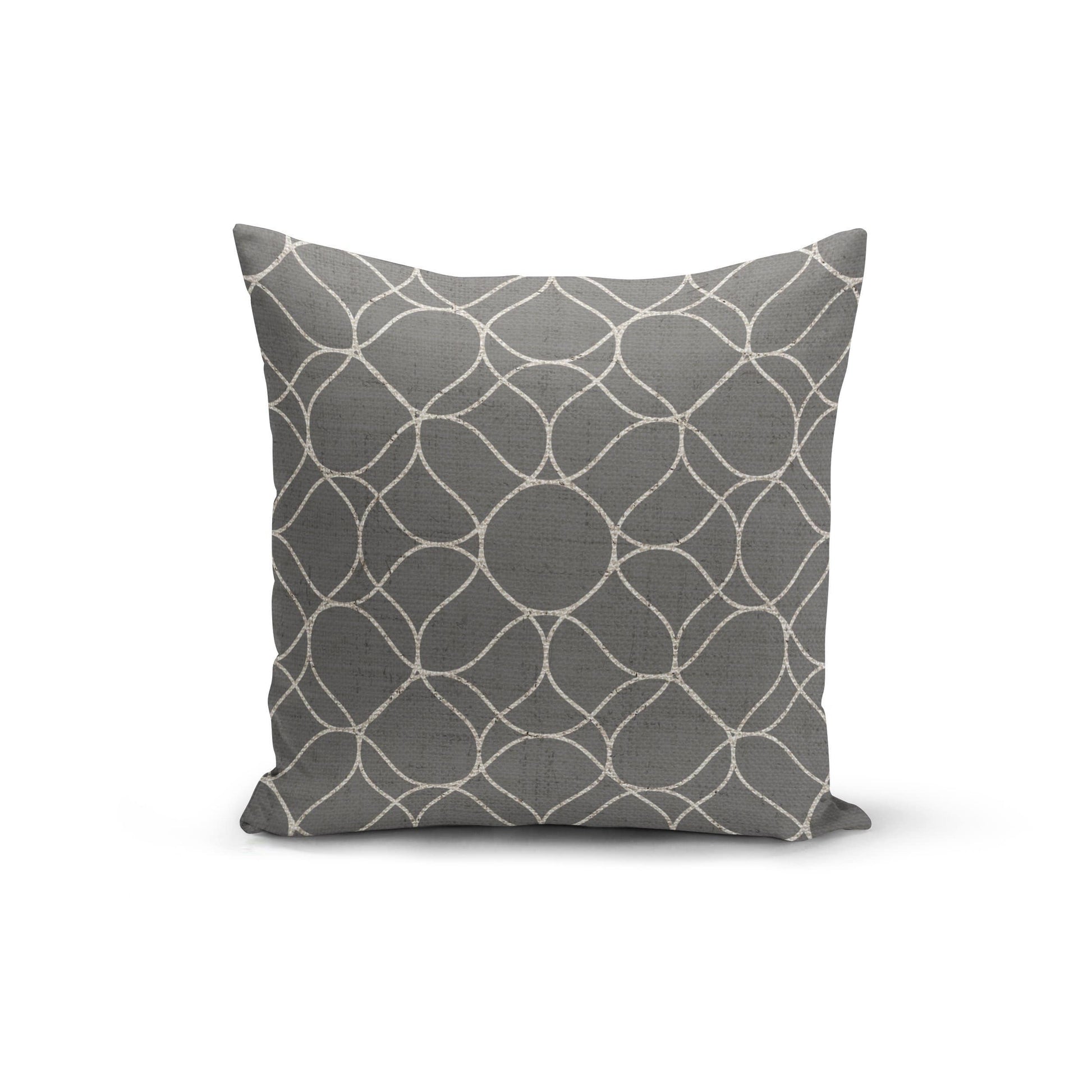 Orange Poppy Textiles & Pillows Grey Trellis Pillow Cover