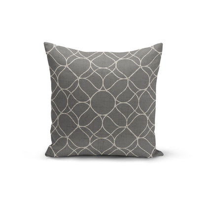 Orange Poppy Textiles & Pillows Grey Trellis Pillow Cover