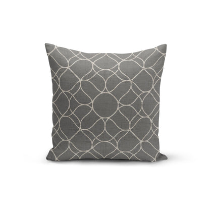 Orange Poppy Textiles & Pillows Grey Trellis Pillow Cover