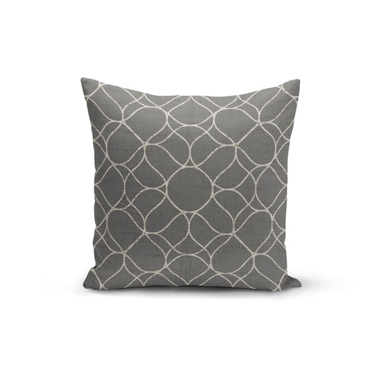Orange Poppy Textiles & Pillows Grey Trellis Pillow Cover