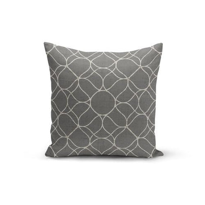 Orange Poppy Textiles & Pillows 16x16 / Multicolored Grey Trellis Pillow Cover