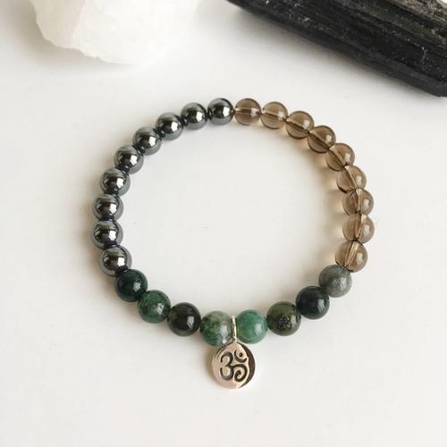 Purple Lily Jewelry & Watches Harmony & New Beginnings - Hematite, Moss Agate