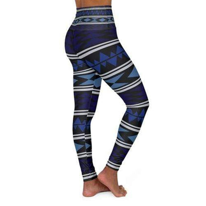 Grey Coco Activewear 2XL High Waisted Leggings, Dark Blue Bohemian