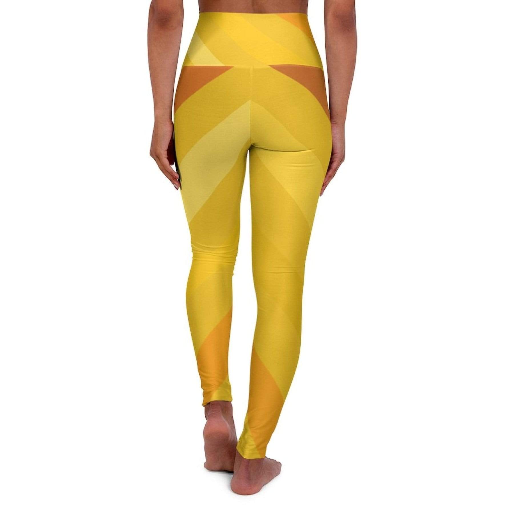 Grey Coco Activewear High Waisted Leggings, Gold And Yellow