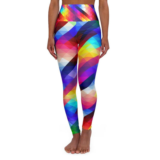 Grey Coco Activewear High Waisted Leggings, Multicolor Gradient